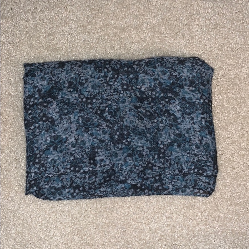 Blue Patterned Infinity Scarf